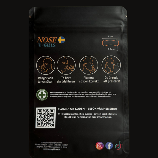 Nose Gills näsplåster som öppnar näsgångarna och förbättrar andningen under träning
